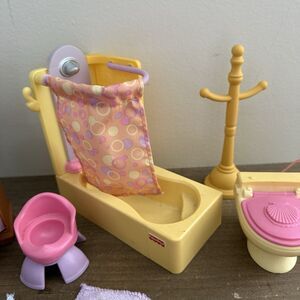 Fisher Price My Loving Family Bathroom Furniture Set Shower Vanity Toilet Potty